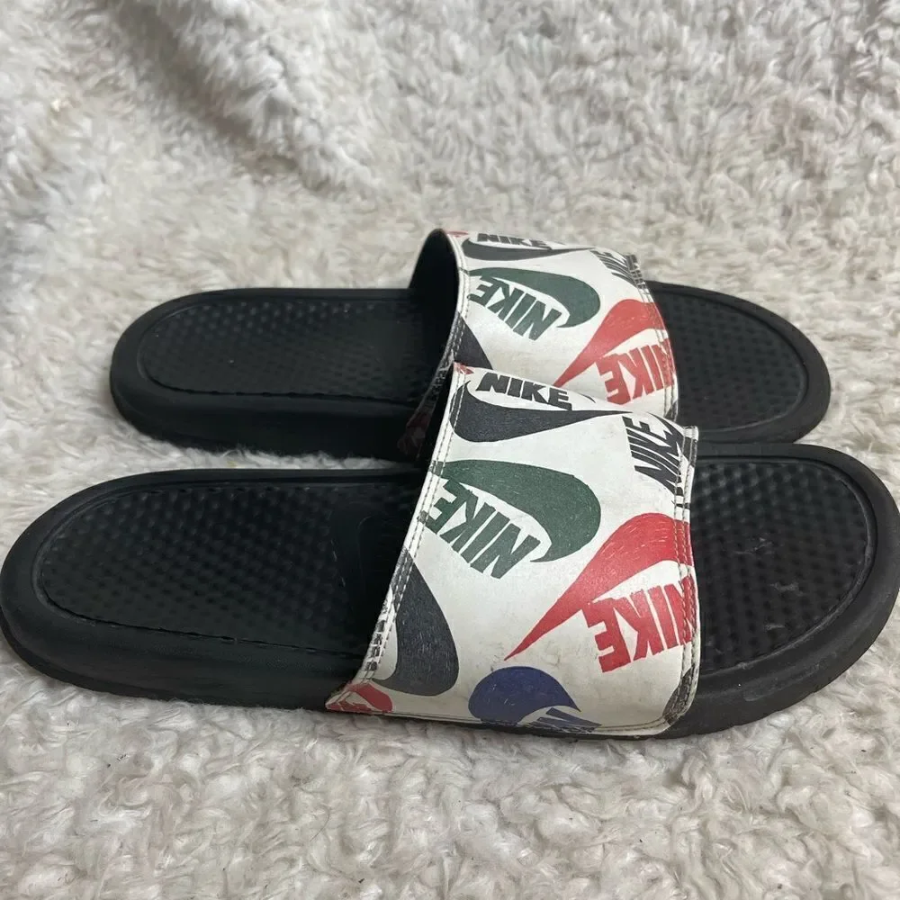 Nike Mens Benassi logo Print Slides sandals SZ11